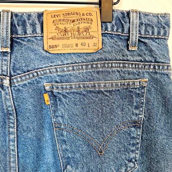 Levi's 505 Jeans Vintage 90s Orange Tab Men's Size 40 x 32 Casual Grunge Weekend - Picture 7 of 11